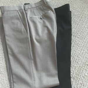 Boss bundle Men Stylish Gray and Black Dress Pants 2 pair virgin wool 30R